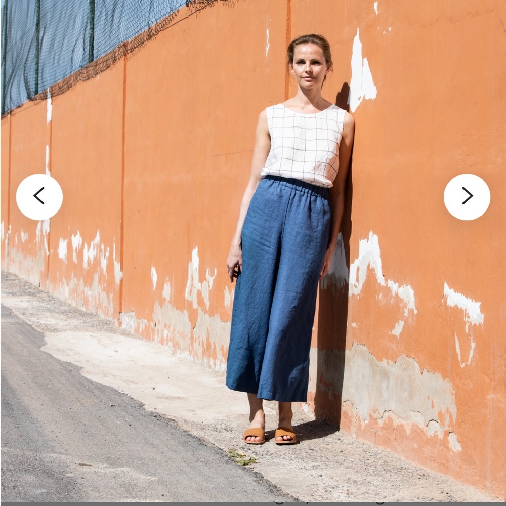 notPERFECTLINEN Wels Culottes in Indigo, Size S-M
